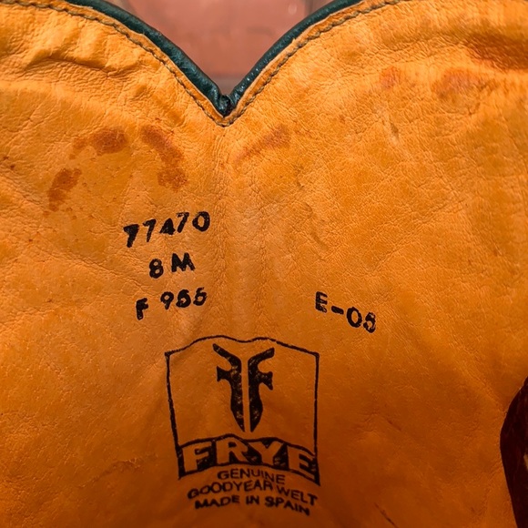 FRYE NEW Floral Inlay Brown Leather Boots 8 - Picture 7 of 11